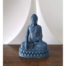 Buda Tibetano Azul Meditando 13Cm