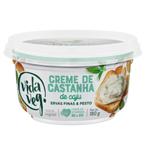 Creme de Castanha de Caju Com Ervas Finas e Pesto 180g VidaVeg