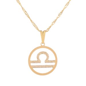 Colar Signo de Libra Dourado 17 mm - Sunshine Cristais