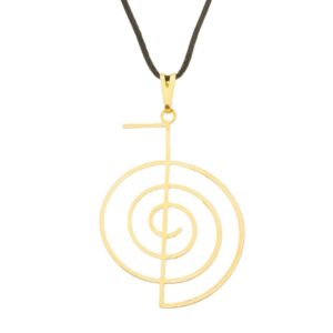 Colar Cho-Ku-Rei Dourado 32mm Símbolo do Reiki - Sunshine Cristais