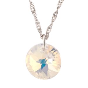 Colar Círculo Prateado 12 mm AB - Swarovski - Sunshine Cristais