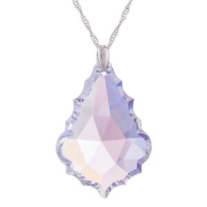 Colar Folha Milênio Swarovski Prateado 38mm BLAB- Sunshine Cristais