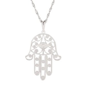 Colar Hamsa Prateado 30 mm - Sunshine Cristais