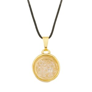 Colar Mini Cristais Dourado 13mm - Cordão Fino - Sunshine Cristais