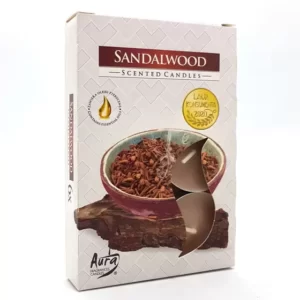 Vela Aromática T'Light Madeira de Sândalo Com 6 Unidades
