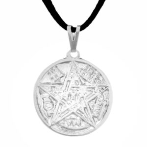 Colar Tetragrammaton  Prateado 27 mm - Sunshine Cristais