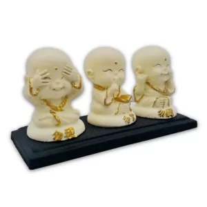 Trio de Budas Na Base 12 cm