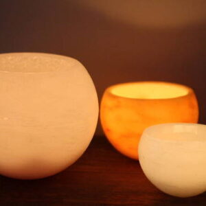 Vela Luminária Média Redonda Branca