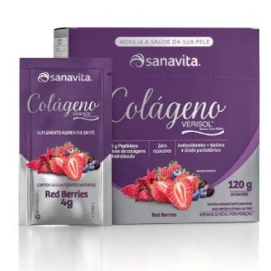 Colágeno pele cabelo e unhas - sachês - red beries - SANAVITA