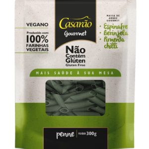 Macarrão zero glúten gourmet - Penne - espinafre, berinjela, pimenta chilli - Casarão