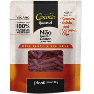 Macarrão zero glúten gourmet - penne - cenoura, batata doce, cúrcuma e chia - casarão