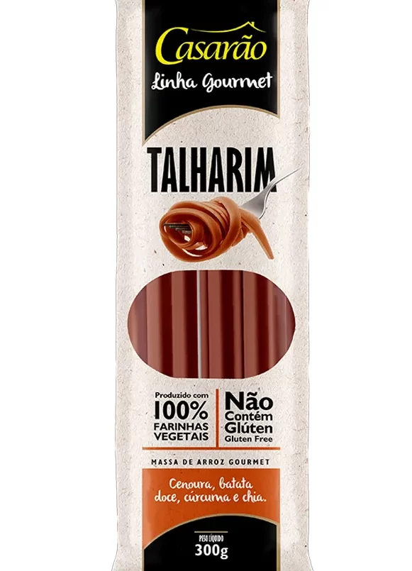 Macarrão zero glúten - Cenoura, batata doce, cúrcuma e chia - Casarão
