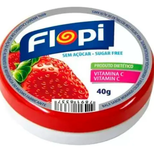 Bala sabor morango sem açúcar - Flopi