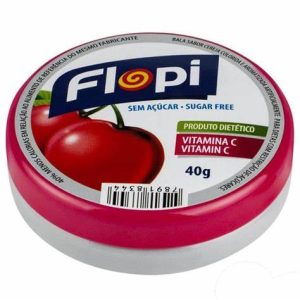 Bala sabor cereja sem açúcar - Flopi