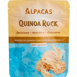 Crispies de quinoa com chocolate branco zero açúcar - Alpacas